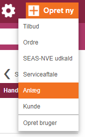 Opret anlæg