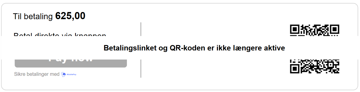 QR kode ikke aktiv